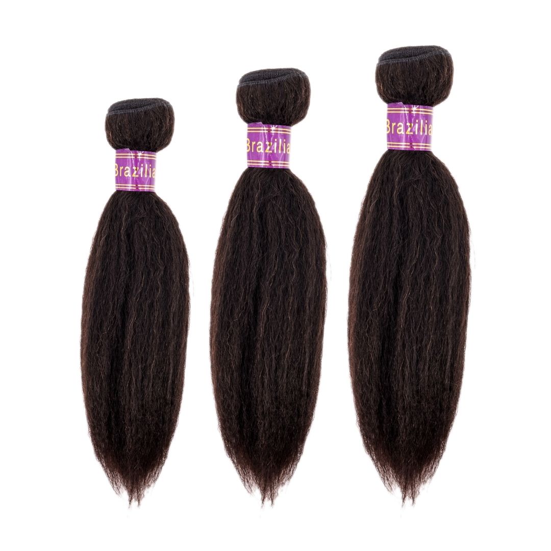 Kinky Straight Cheap Human Hair Bundles Deal - Inches Matter