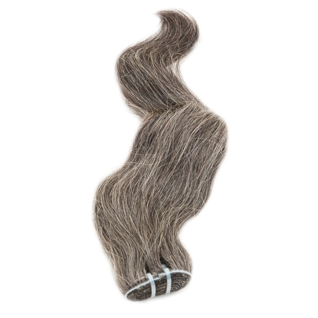 Vietnamese Natural Gray Sew In Hair Extensions- Inches Matter