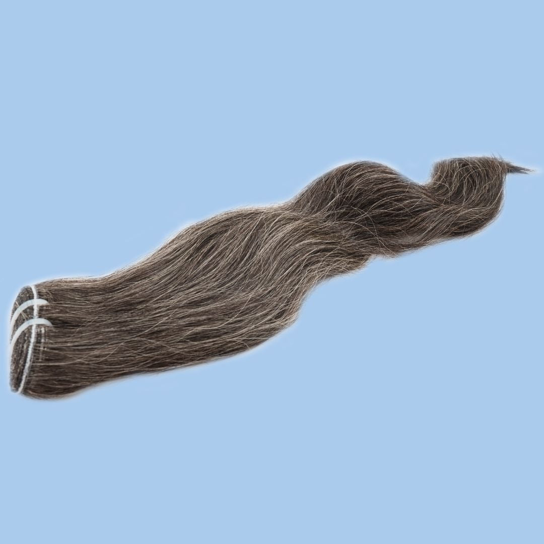 Vietnamese Natural Gray Sew In Hair Extensions- Inches Matter