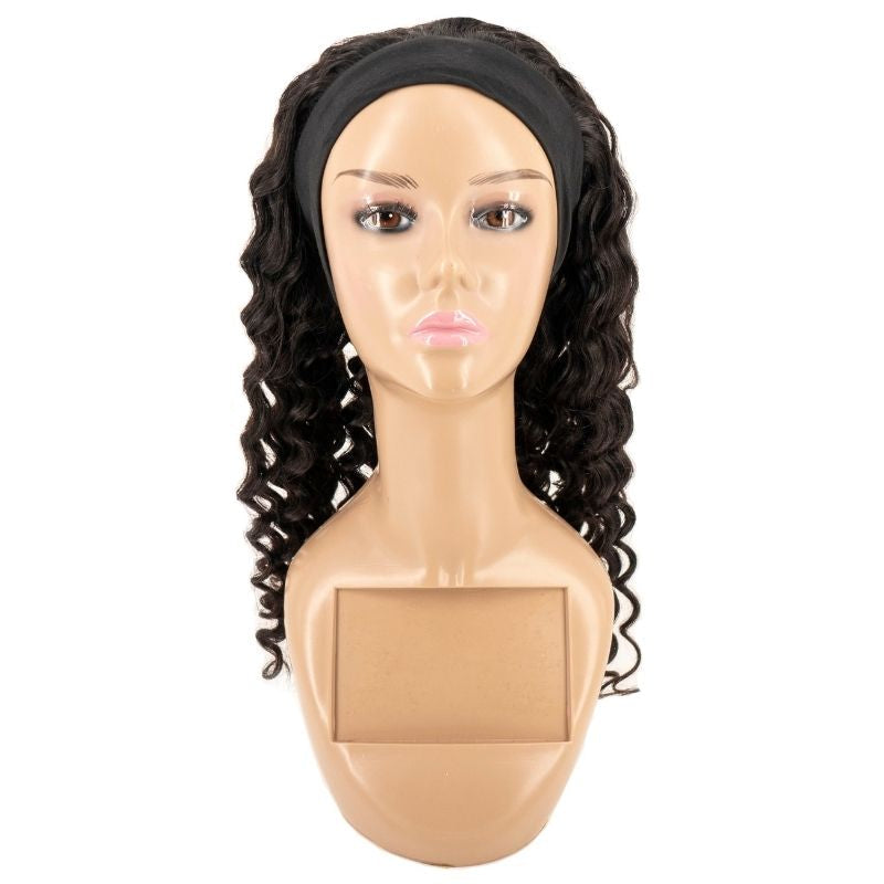 Deep Wave Human Hair Headband Wigs - Inches Matter