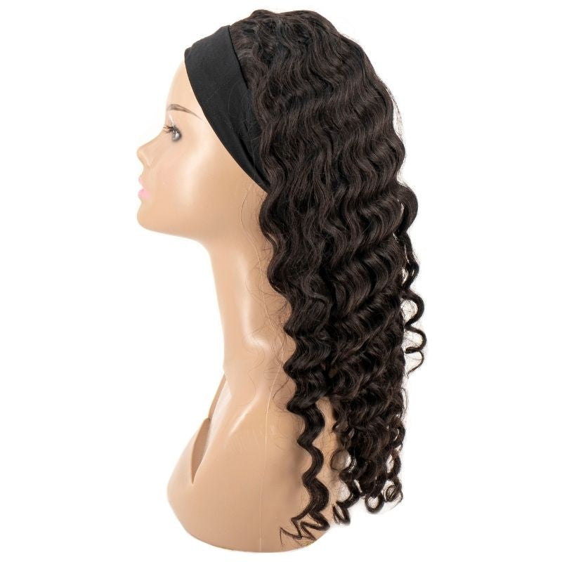 Deep Wave Human Hair Headband Wigs - Inches Matter