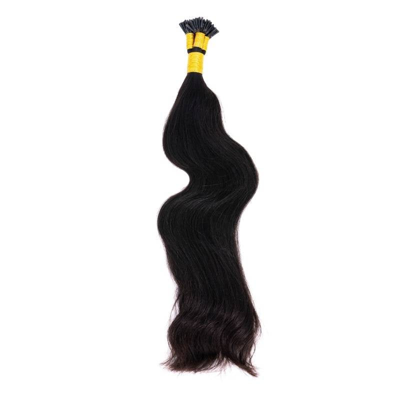 Indian Wavy Natural Black I-Tip - Inches Matter